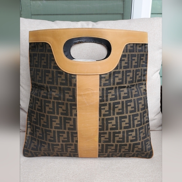 Fendi Vintage Zuccino Foldover Clutch/Tote - Picture 3 of 13